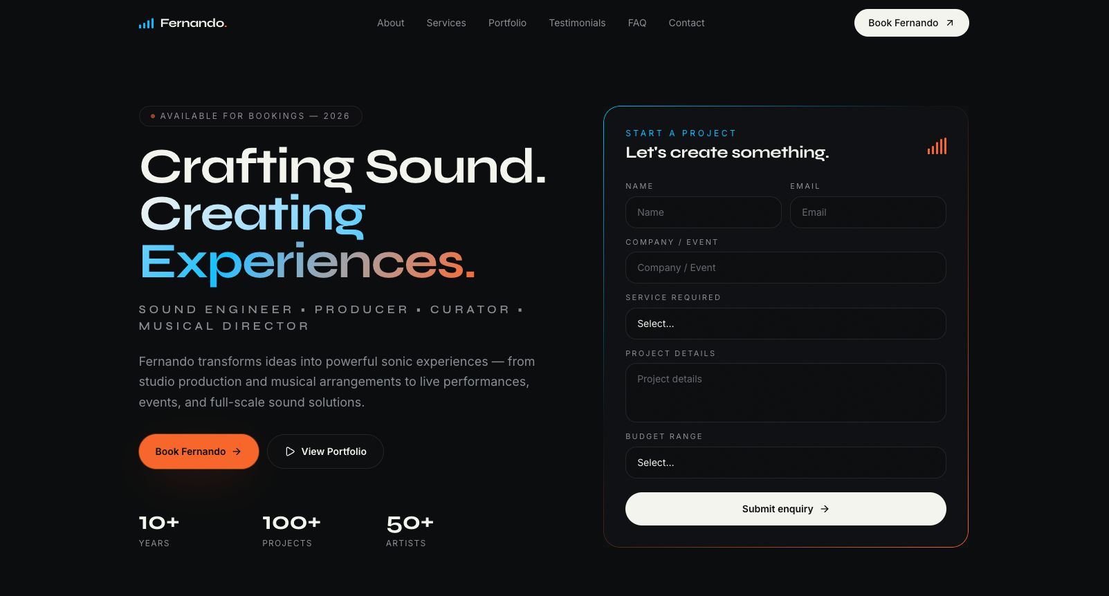 Fernando — Sound engineer & producer portfolio